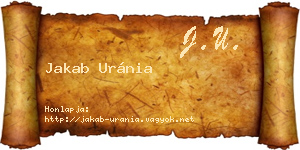 Jakab Uránia névjegykártya